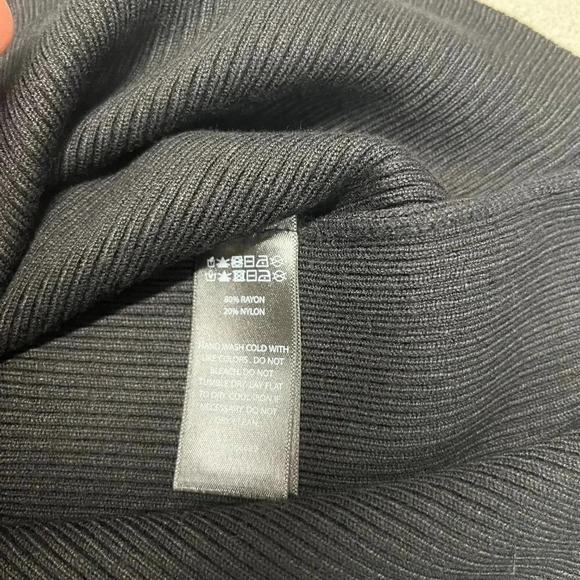 HOUSE OF HARLOW 1960 WOMANS SIZE M BLACK COMPRESSION KNIT FRONT TWIST DRESS - Picture 5 of 5